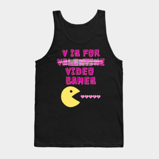 V Is For Video Games Funny Valentines Day Gamer Tank Top